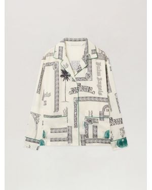 Palm Angels Dollar Print Pyjama Shirt Ivory - Natural