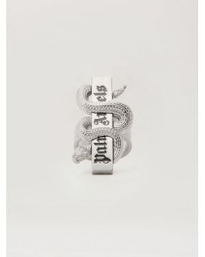 Palm Angels Snake Box Logo Ring - White