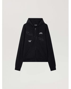 Palm Angels Surfer Dreams Knit Zip-Up Hoodie - Blue