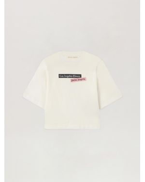 Palm Angels Paxlatimes Cropped Tee Off - Natural