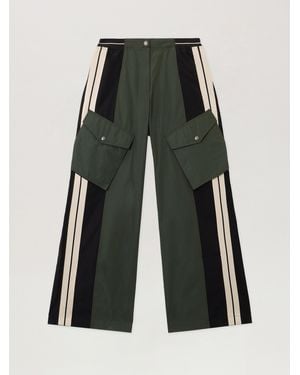 Palm Angels Colorblock Cargo Pants Forest - Multicolor