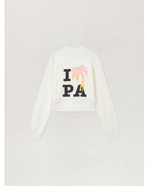 Palm Angels I Love Pa Fitted Sweatshirt - Natural