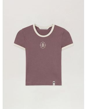 Palm Angels Lions Herald Slim T-Shirt - Purple