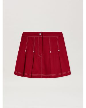 Palm Angels Plissierter Minirock Frau - Rot