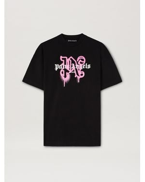 Palm Angels Las Vegas Monogram Spray Tee - Black