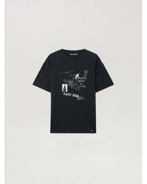 Palm Angels Surf Boy Regular T-Shirt Anthracite - Black