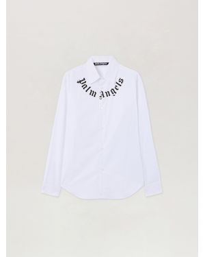 Palm Angels Neck Logo Shirt - White