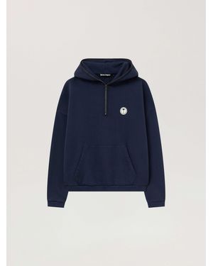 Palm Angels Palm Deco Loose Hoodie - Blue