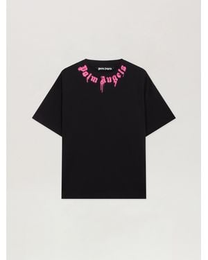 Palm Angels Spray Neck Logo T-Shirt - Black