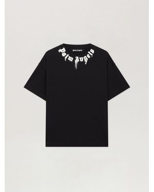Palm Angels Spray Neck Logo T-Shirt - Black