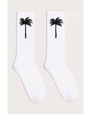 Palm Angels Palm Tree Logo Socks - White
