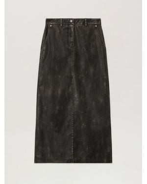 Palm Angels Curved Logo Coated Long Skirt - Multicolor