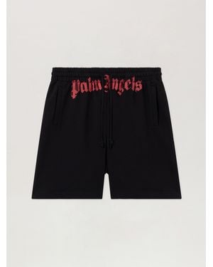 Palm Angels Waist Logo Sweatshorts - Black