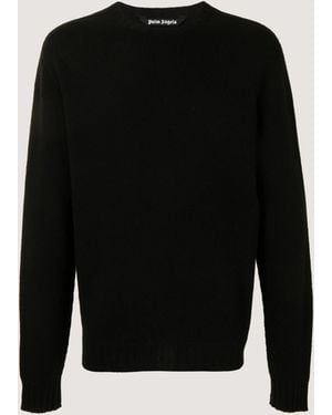 Palm Angels Curved Logo Sweater - Black