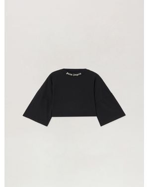 Palm Angels Back Curved Logo Mini T-Shirt - Black