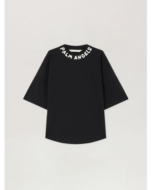 Palm Angels Neck Logo Over T-Shirt - Black