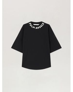 Palm Angels Neck Logo Over T-Shirt - Black