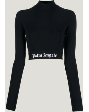 Palm Angels Classic Logo Mockneck Top Donna - Nero