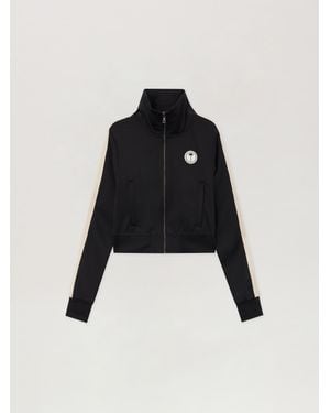 Palm Angels Tree Logo Crop Track Jacket - Black