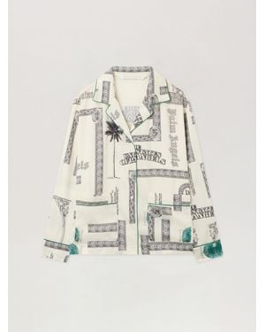 Palm Angels Dollar Print Pajama Shirt Ivory - Natural