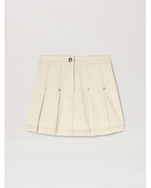 Palm Angels Plissierter Minirock Frau Ivory - Natur