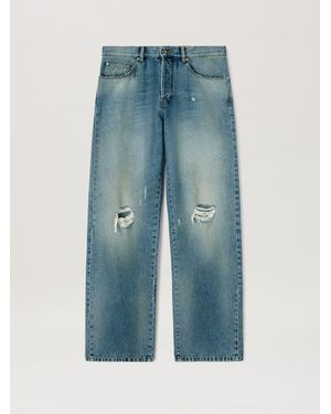 Palm Angels Monogram Series Loose Fit Denim Trousers - Blue