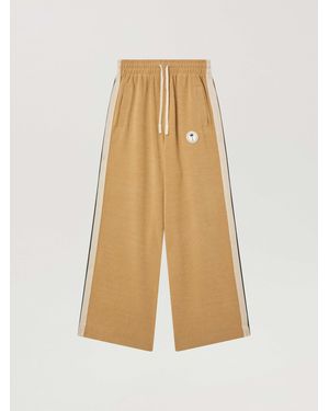 Palm Angels Palm Tree Chenille Loose Track Trousers Kaki - Natural