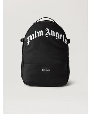 Palm Angels Curved Logo Backpack - Black