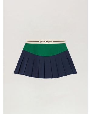 Palm Angels Classic Logo Pleated Skirt - Green