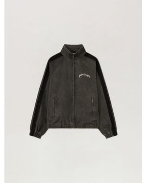 Palm Angels Curved Logo Vintage Windbreaker - Black