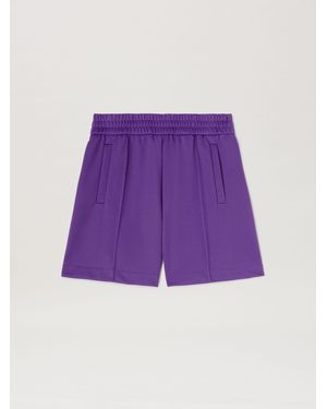 Palm Angels Back Curved Logo Track Shorts - Purple