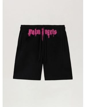 Palm Angels Sprayed Logo Sweatshorts - Red