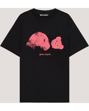 Palm Angels Spray Broken Bear T-Shirt - Black