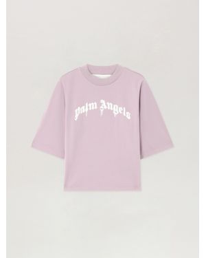 Palm Angels Dripping Curved Logo Boxy T-Shirt - Pink