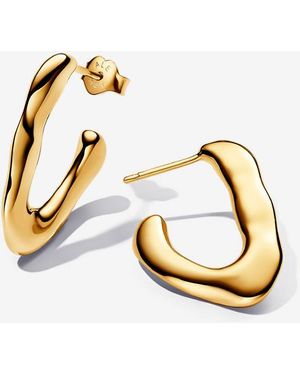 PANDORA Organically V-shaped Open Hoop Earrings - Metallic