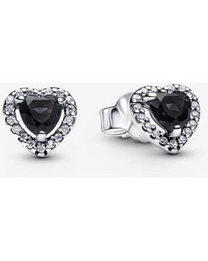 PANDORA Elevated Heart Stud Earrings - Black