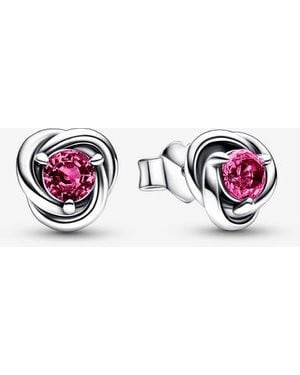 PANDORA October Birthstone Eternity Circle Stud Earrings - Pink