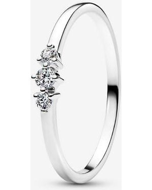 PANDORA Era Lab-Grown Diamond Triple Stone Ring - White