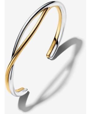 PANDORA Entwined Two-Tone Open Bangle - White