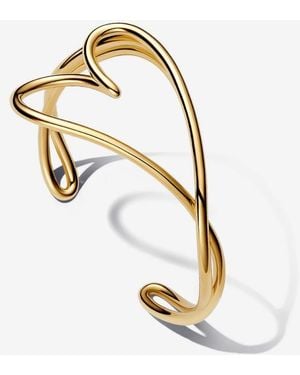 PANDORA Organically Shaped Heart Bangle - Metallic