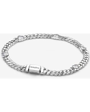 PANDORA Heart Cuban Chain Bracelet - Metallic
