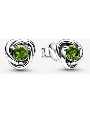 PANDORA August Birthstone Eternity Circle Stud Earrings - Green