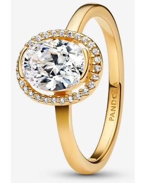 PANDORA Oval Sparkling Halo Ring - Metallic