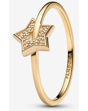 PANDORA Talisman 14K Lab-Grown Diamond Pavé Star Ring - Metallic