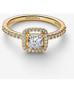 PANDORA Sparkling Square Halo Ring - Metallic