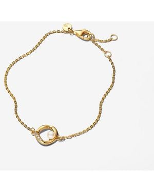 PANDORA Organically Shaped Pavé Circle & Treated Freshwater Cultured Pearl Bracelet - Metallic
