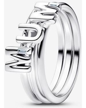 PANDORA Mum Letters Splittable Ring - Metallic