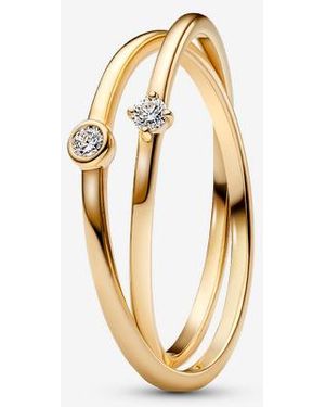 PANDORA Era Lab-Grown Diamond Crossover Ring - Metallic