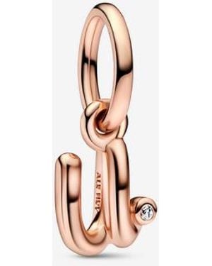 PANDORA Letter U Script Alphabet Dangle Charm - White