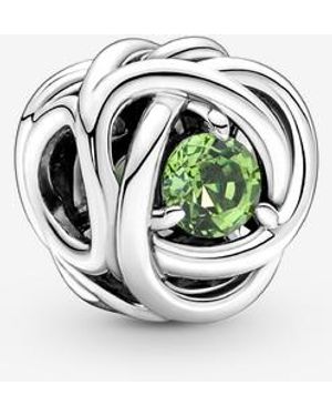 PANDORA August Birthstone Eternity Circle Charm - Green